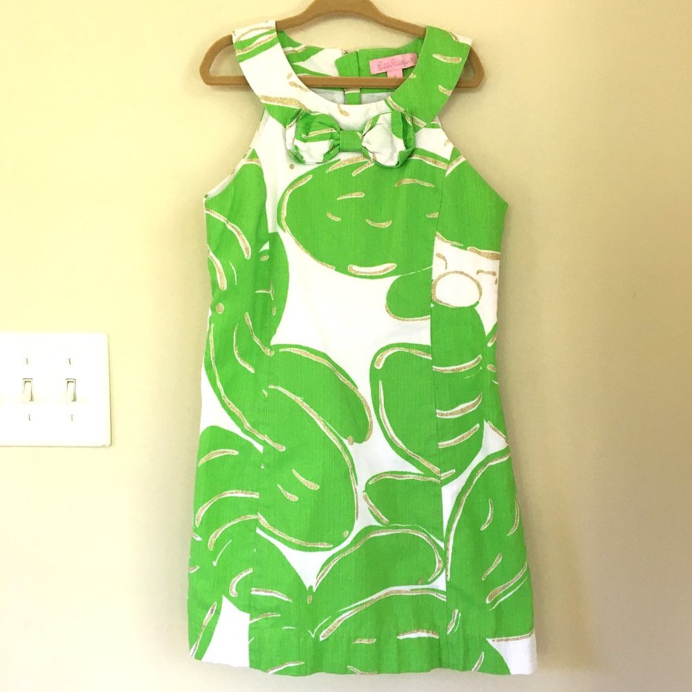 Lilly Pulitzer Delia Shift Dress, Green Inara Stinger, Size 8